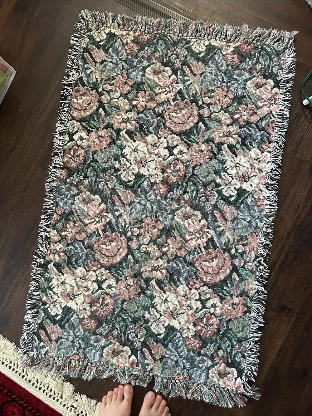 Small Vintage Floral Rug